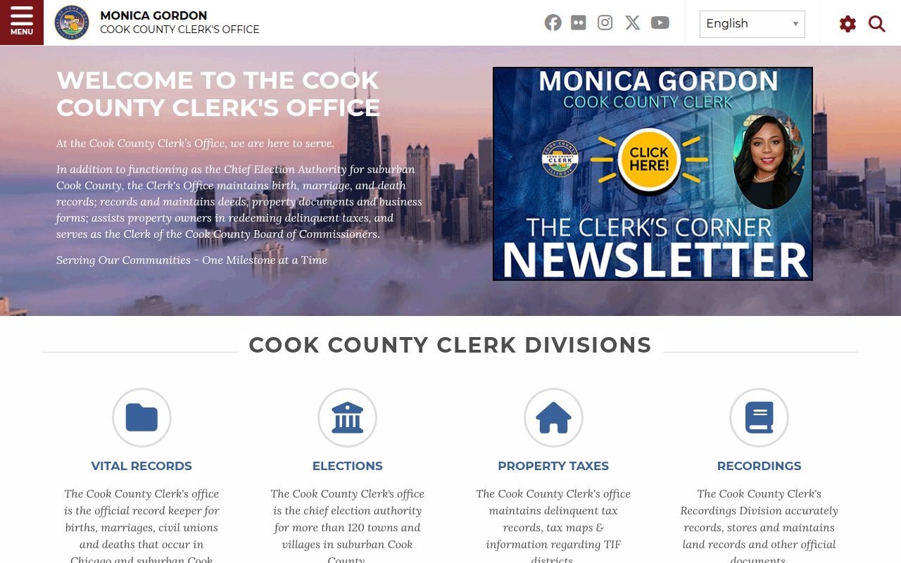 Cook County Clerk screenshot