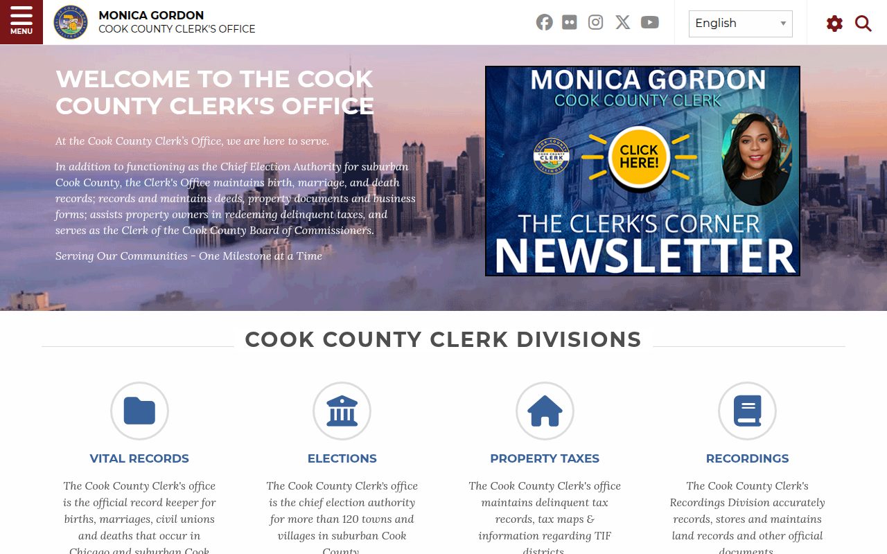 Cook County Clerk screenshot