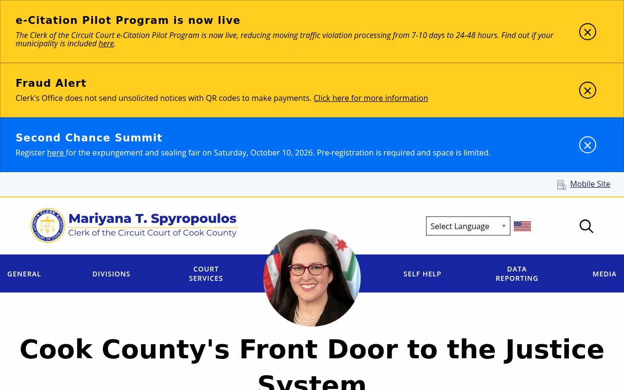 Clerk of the Circuit Court of Cook County screenshot