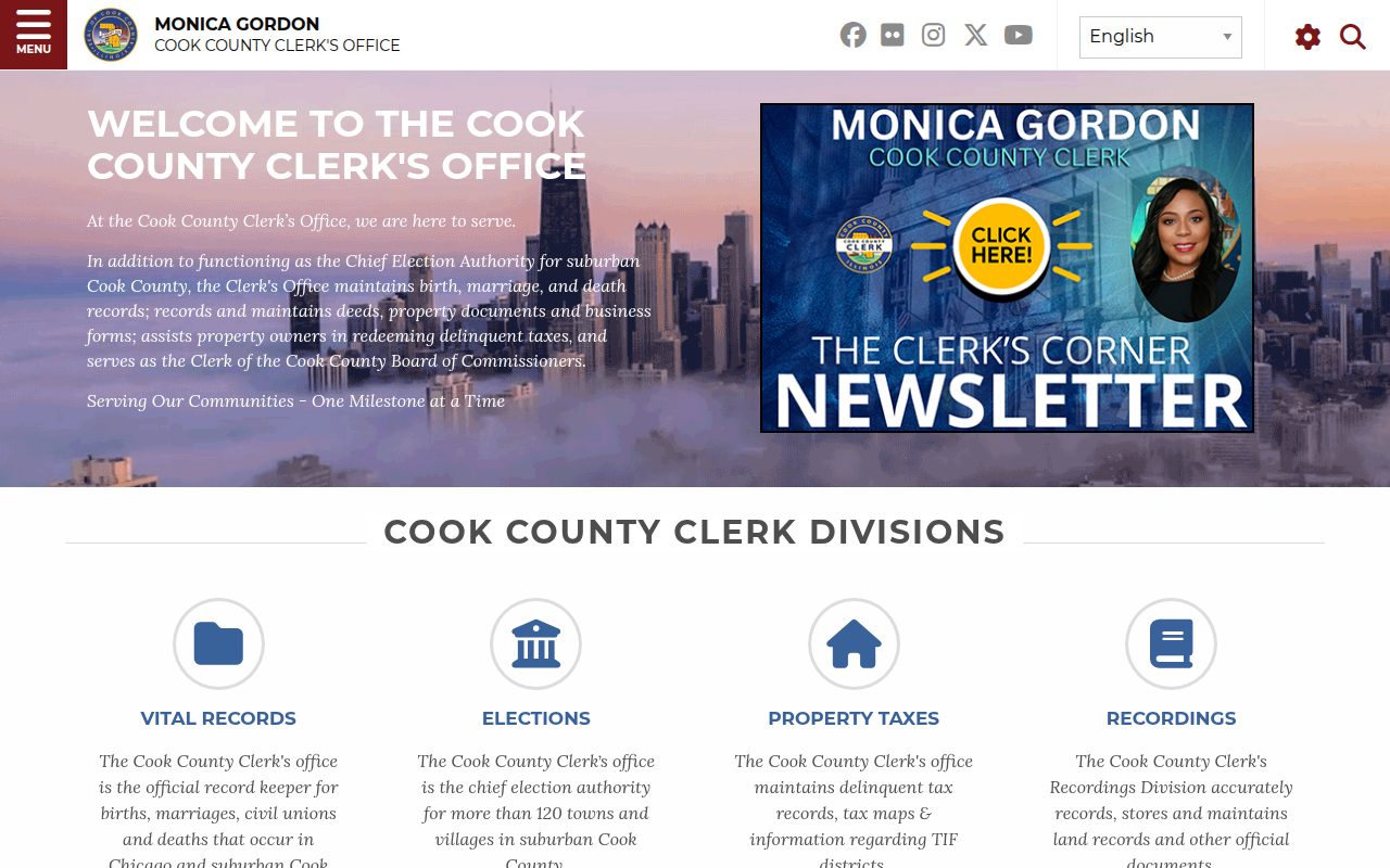 Cook County Clerk screenshot