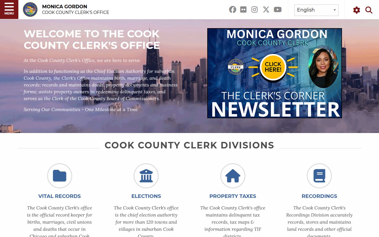 Cook County Clerk screenshot